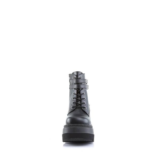 Demonia Shaker-52 Black Vegan Leather Stiefel Herren D351-079 Gothic Plateaustiefel Schwarz Deutschland SALE